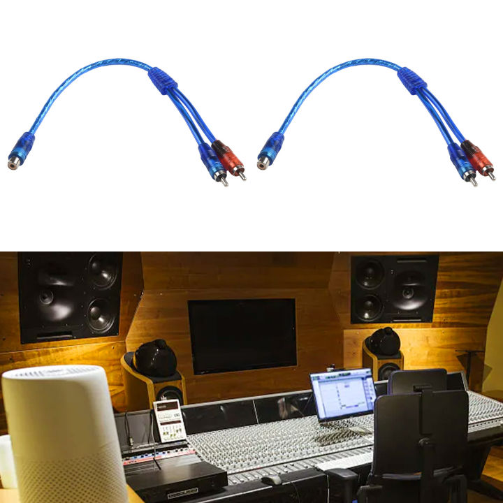 2Pcs%20Set%20RCA%20Audio%20Cable%20"Y"%20Splitter%20Adapter%20Computer%201%20Female%20To%202%20Males%20Cord%2012%20Inch%20Cables%20For%20Home%20Audio%20-%20Image%203