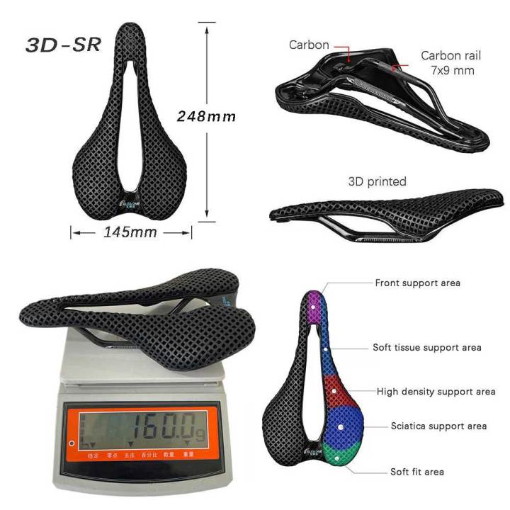 Lead%20foot%203D%20Printed%20Carbon%20Bicycle%20Saddle%20Road/MTB%20Bike%20Super%20Light%20Racing%20Saddles%20Seat%20Hollow%20Comfortable%20Breathable%20-%20Image%204