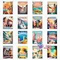 Milan New York Retro City Diamond Painting Kit Square Round Diamond 5D DIY Mosaic Handmade Art Exquisite Gift Crafts Home Decor. 