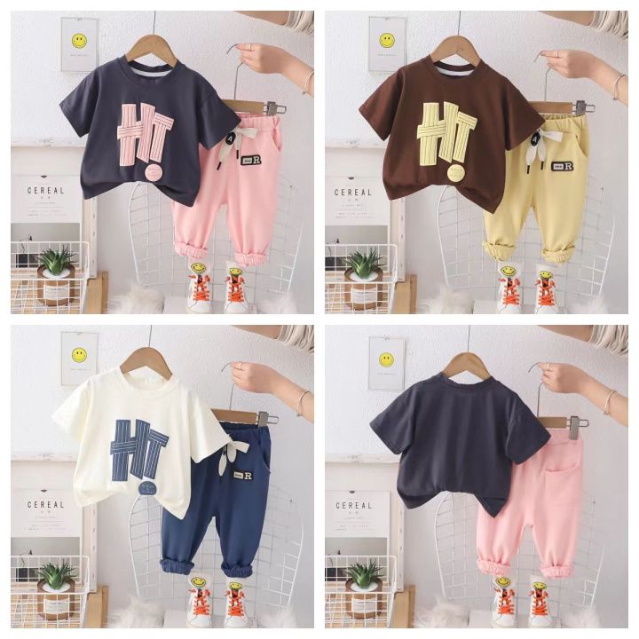 Summer Baby Boy Clothes 2024 Korean Style Cartoon O-neck Short