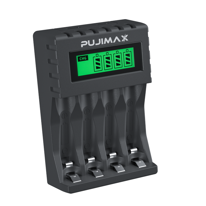 PUJIAMX AA/AAA Rechargeable Battery Charger LCD Display Portable Adapter USB Cable TypeC Batteries Interface Fast Charging Tool