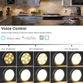 Zigbee 3.0 Under Cabinet Lights Warm White DC12V LED Round Lamp Dimming Kitchen Decor Tuya APP Voice Control For Alexa . 