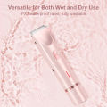 2 in 1 Dual-Head Painless Women Electric Razors Bikini Trimmer Wet Dry Use for Ladies Pubic Hair Detachable Head Electric Shaver.