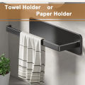 Adhesive Toilet Paper Holder Stainless Steel Wall Mount Kitchen Roll Towel Rack Napkin Dispenser Absorbent Stand Tissue Hanger. 
