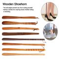 Hanging Shoe Horn Extra Long Handle Easy Remover Shoehorn Lifter Easy on Off Wooden Seniors Put on Shoes Tools. 