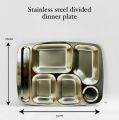 High quality silver Stainless steel divided dinner plate. 