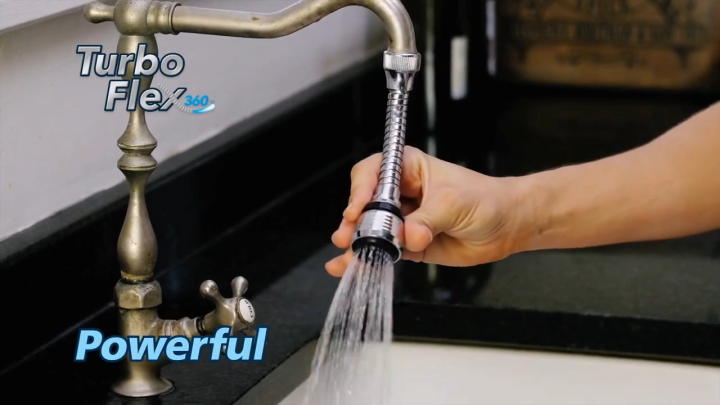 Turbo Flex 360° Swivel Faucet Nozzle | Water-Saving Tap Filter for Kitchen & Bathroom | Shower Filter Head for Sink & Basin