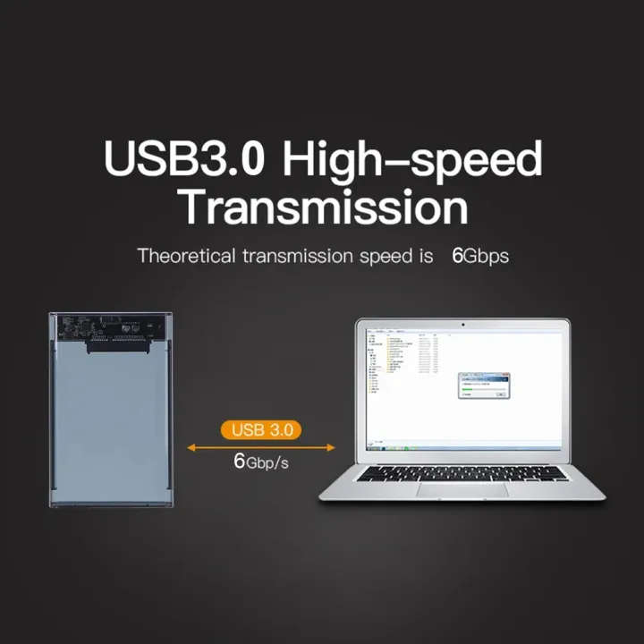 USB%203.0%20External%20Hard%20Drive%20Enclosure%202.5%20inch%20SATA%20to%20USB3.1%20UASP%20Clear%20Portable%20Hard%20Drive%20Case%202T%20HDD%20Tool-Free%20Transparent%20-%20Image%202