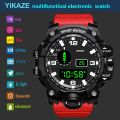 YIKAZE Men's Watch LED Digital Men Sport Watches Fitness Electronic Watch Multifunction Military Sports Watches Clock Kids Gifts. 