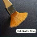 10Pcs Wooden Handle Nylon Bristle Paint Brush for Oil Painting, Dusting and Cleaning - Unrechargeable Hand Tool Set Without Batt. 