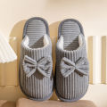 Fashion Women's Bow Slippers Fall/Winter Indoor Bedroom Floor Lightweight and Comfortable&Soft Warm Slippers for Home.