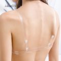 Women's Elastic Transparent Silicone Adjustable Invisible Sticky Bra Back Strap 50/70cm Extended Thickened. 