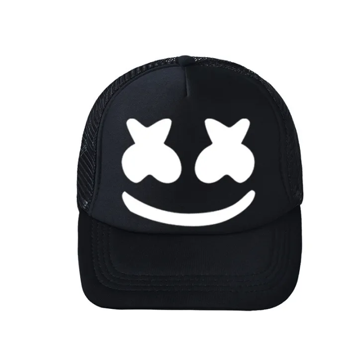 DJ%20Hip%20Pop%20Hat%20Marshmello%20Cosplay%20Baseball%20Cap%20Sunshade%20Adjustable%20Mesh%20Hats%20Breathable%20Adult%20Trucker%20Unisex%20Party%20-%20Image%202
