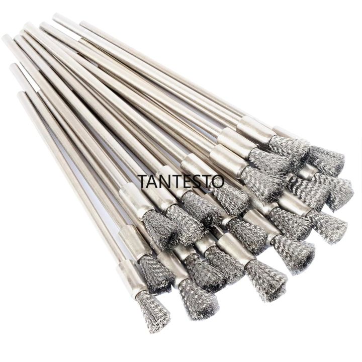 20pcs Scratch Brush Pen Set, Stainless Steel Bristles Pen Style Prep Sanding Brush,Removing Corrosion and Rust
