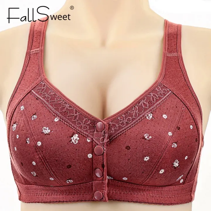FallSweet%20Front%20Closure%20Cotton%20Bra%20for%20Women%20Plus%20Size%20Seamless%20Wireless%20Sports%20Bras%20Thin%20Underwear%20for%20Middle-Aged%20&%20Elderly%20-%20Image%205
