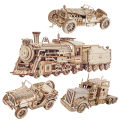 Train Model 3D Wooden Puzzle Toy Assembly Locomotive Model Building Kits for Children Kids Birthday  Wooden Building Toys. 