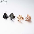 Punk Black Stainless Steel Geometric Earrings for Women Men Hip Hop Jewelry Simple Mandala Moon Heart Ear Studs Wholesale 2026.