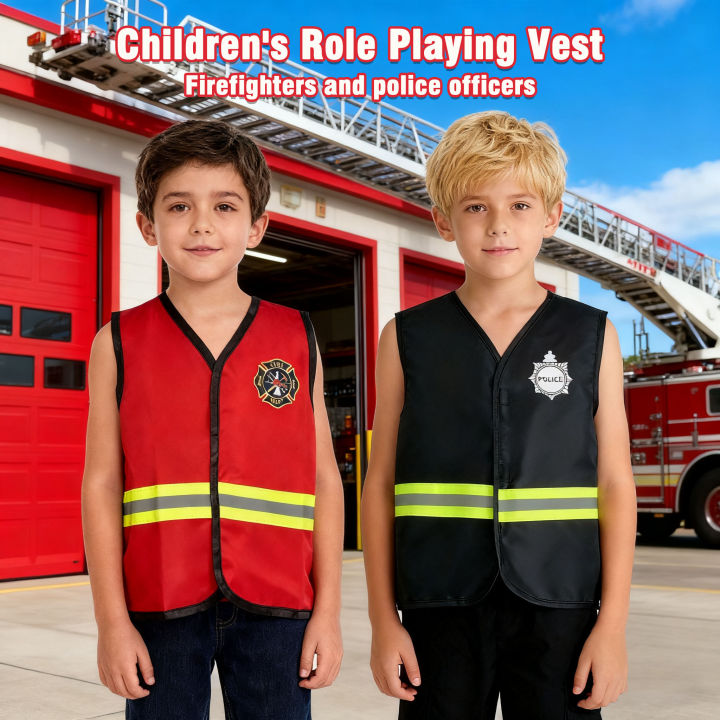 Children's Role-Playing Fire Police Costume, Pretend Play Outfit, Boys' Police Toy, Firefighter Costume, Christmas Costume, Birthday , Holiday , Christmas