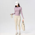 Women's Long Sleeve Yoga Training T-Shirt Horse Riding Sports Fitness Active Wear Top Comfortable Breathable Workout Shirt.