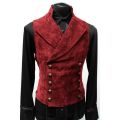 Mens Gothic Vest Costume Gothic Mens Polyester Breasted Breasted Waistcoat Double Vest Victorian Waistcoat Tool.