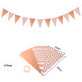 Rose Gold Party Disposable Tableware Set Light Powder Paper Plates Cups Straws Kids Birthday Party Decorations Babyshower Girl.