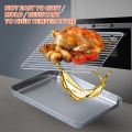 Stainless Steel Baking Pan Tray With Wire Rack Cake Baking BBQ Pan Tray Plate Oven Brownie Rack Cooking Roasting Grilling Tool.