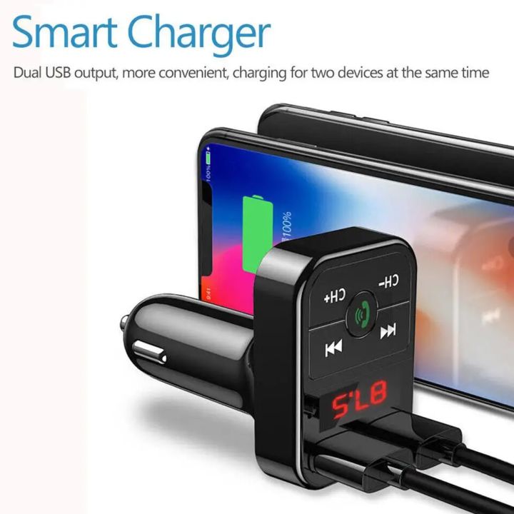 FM%20Transmitter%20Bluetooth%20Car%203.1A%20Dual%20USB%20Port+Type-C%20Wireless%20Call%20Handsfree%20Aux%20Modulator%20%EF%BB%BF%20Audio%20Radio%20Charge%20MP3%20Playe%20A1W8%20-%20Image%202
