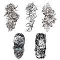 5PCS Wolf Lion Waterproof Temporary Tattoo Sticker Tiger Rose Flower Dragon Snake Skull Animal Body Art Arm Fake Tatoo Men Women. 