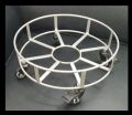 Multiple Use Caddy Trolley Dolly Stand on Wheels for Round Planter Pot / LPG Gas Cylinders / Urns / 19L Water Bottle. 