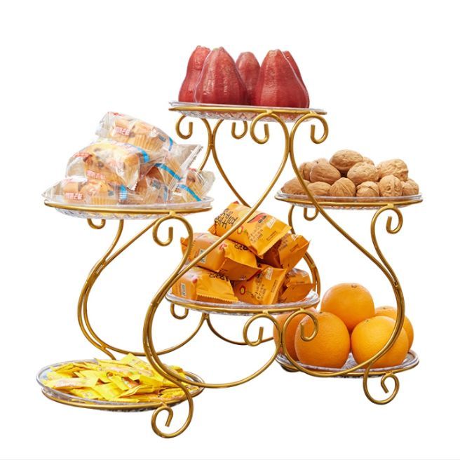 Without Plates Fruite Plate Snack Cake Dessert Display Stand Storage Rack Room Dried Fruit Using For Home Decorations Center Table Kitchen Organization Home Decor Cake surving Heavy Material With powder Coating Colour Kitchen & Dining&gt;Serveware&gt;Cake stand