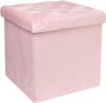 New Velvet Ottoman Storage Benches Folding Stool Soft Cushion Footrest Toy Storage Box Seat for Living Room Poofy Foot Stool,38x38x38cm. 
