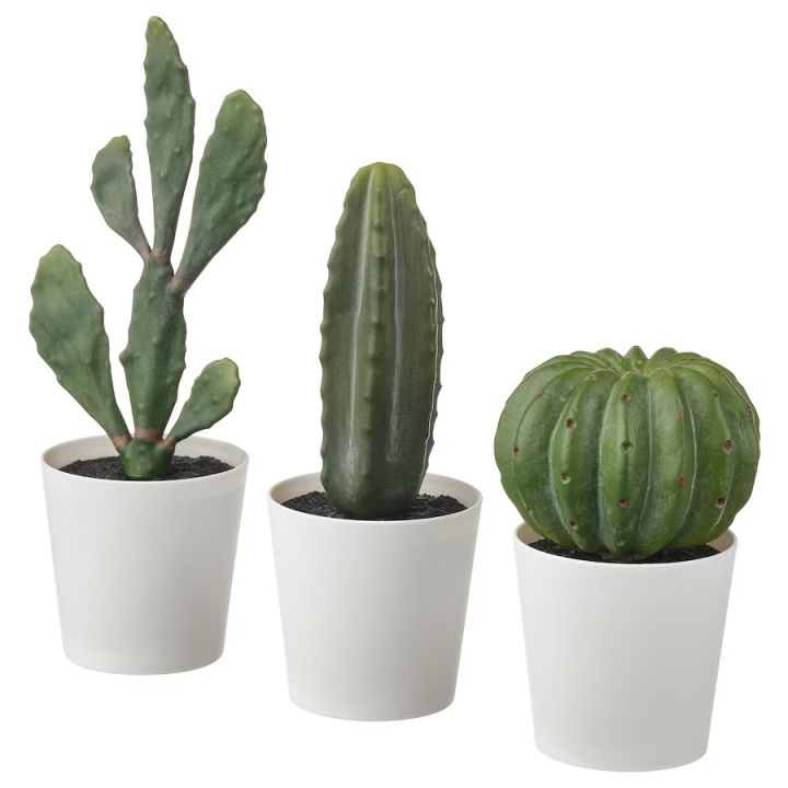 IKEA Artificial potted plant w pot, set of 3, cactus, 6 cm