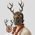 Antlers Masks Cosplay Animal Bighorn Sheep Mule Deer Bone Antler Halloween Party Helmet Scary Stranger Masks Masquerade Props. 