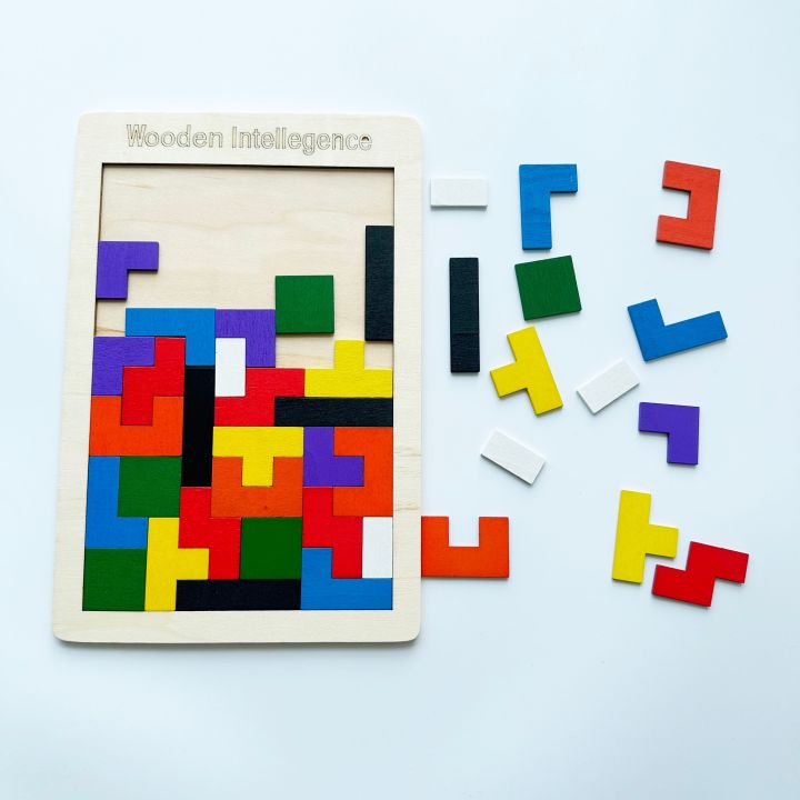1 Set Wooden Puzzle Baby Early Education Fun Game Children Thinking Logic Square Toy Puzzle