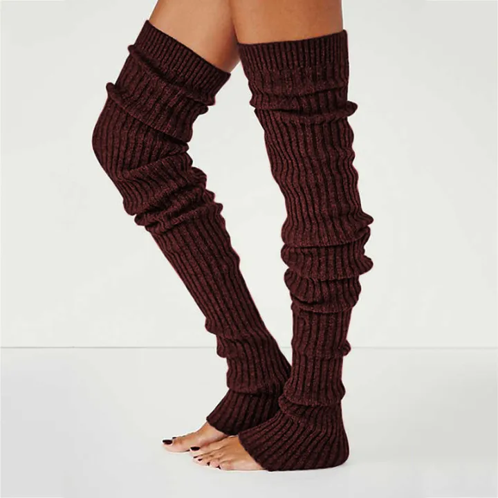 Women%20Winter%20Warm%20Leg%20Warmers%20Knee%20High%20Socks%20Girl%20Boot%20Topper%20Sock%20Warm%20Foot%20Cover%20Skinny%20Stockings%20Knitted%20Crochet%20Long%20Socks%20-%20Image%206