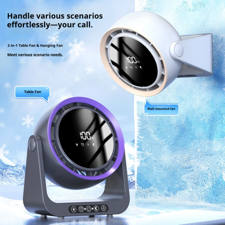 Desktop%20Circulating%20Fan%204000%20mAh%20Large%20Capacity%20Rechargeable%20Mini%20Table%20Fan%20With%20Remote%20Control%20Wall-mounted%20Fan%20With%20NightLight%20-%20Image%202