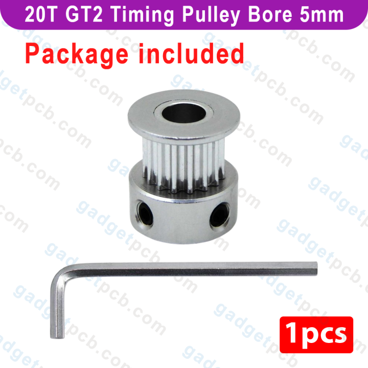 775 Motor Pulley Aluminum 20 Tooth GT2 Timing Pulley Bore 5mm Shaft Pulley 20 Teeth 6mm Belt Pulley Hole 5mm For CNC Machine 3D Printer DC Gear Motor Parts Puli