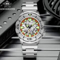 ADDIESDIVE luxury men's skeleton automatic watch sapphire glass BGW9 luminous diver's watch 200m men analog mechanical watches. 