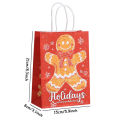 6/12/24pcs Merry Christmas Kraft paper Tote Bags Packaging Child for Candy Snack Storage Pouch Birthday Party Favors.