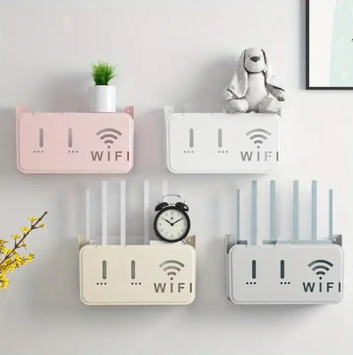 Wall Mounted WiFi Router Shelf Box – ABS Plastic Wireless Router Holder ...