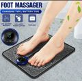 EMS Foot Massager Mat EMS Leg Reshaping Pad Rechargeable Bioelectric Acupoints Pulse Muscle Stimulator Improve Blood Circulation Relief Stress Pain Health Care Folding Portable Mat Feet Therapy Machine for Home and Office. 