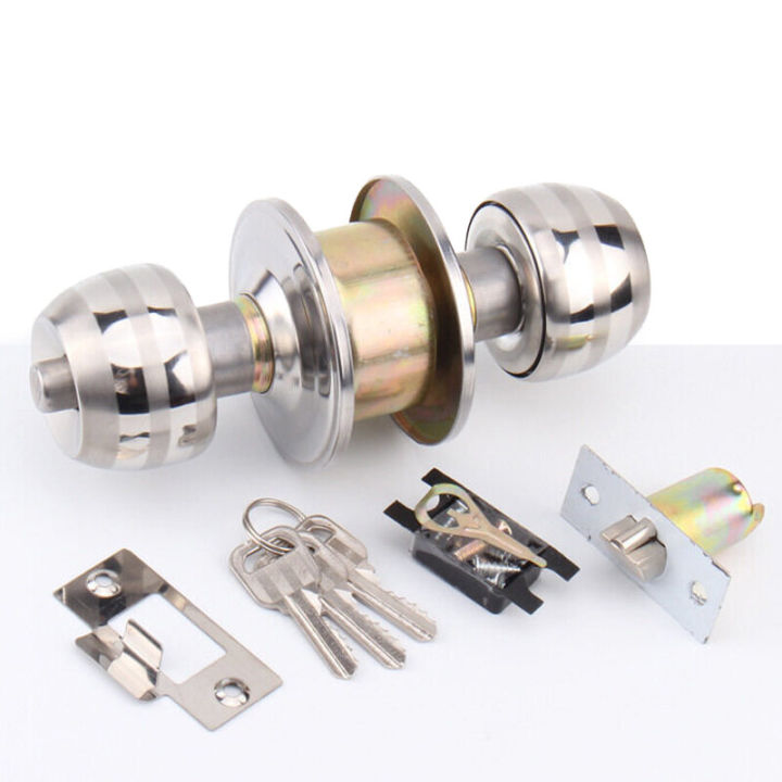 High quality simple installation stainless steel round copper ball lock cylinder door knob lock cylinder