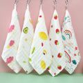 1/3Pcs Baby Towel Face Washcloth Muslin Squares Cotton Hand Wipe Six Layers Gauze for Bathing Feeding Kids Handkerchief 25x25cm.