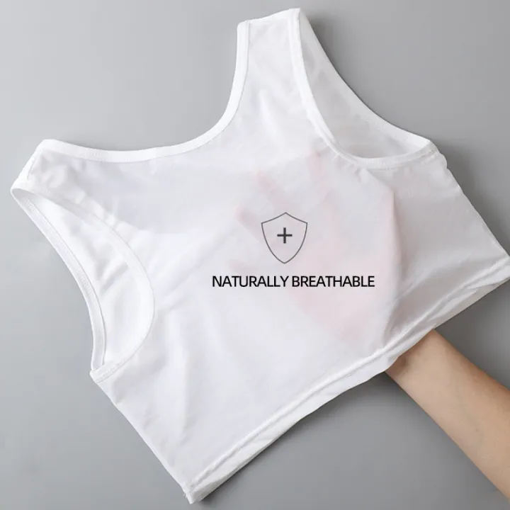 Women's%20Breathable%20Chest%20Breast%20Binder%20Wireless%20Chest%20Wrap%20Bandage%20Thin%20Short%20Vest%20Underwear%20Les%20Buckle%20Tomboy%20Bra%20-%20Image%203