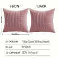 Beige Striped Striped Patchwork Corduroy Throw Pillow Cover 18x18 Soft Plush Couch Cushion Cover for Sofa Cozy Modern Pillowcase.