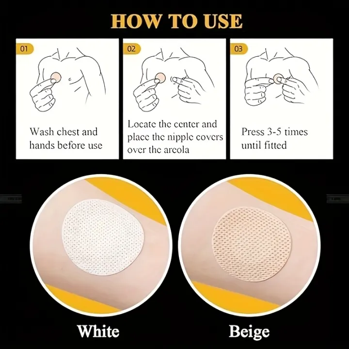 10/20/50/100/200-Pack%20Ultra-Thin%20And%20Soft%20Men'S%20Disposable%20Invisible%20Nipple%20Stickers,%20Mesh%20Fabric%20Chest%20Protectors,%20Suitable%20For%20-%20Image%204