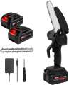 Mini Chainsaw Cordless 6-Inch Portable Electric Handheld Chainsaw with Security Lock,Battery Powered6000mah Rechargeable Super Saws for Wood Cutting Tree Trimming DIY Projects Gardening Camping. 