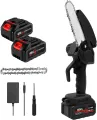 Mini Chainsaw Cordless 6-Inch Portable Electric Handheld Chainsaw with Security Lock,Battery Powered6000mah Rechargeable Super Saws for Wood Cutting Tree Trimming DIY Projects Gardening Camping. 