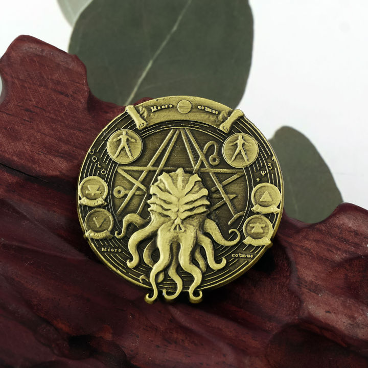 Cthulhu%20Pentagram%20Coin%20Keychain%20HP-Lovecraft%20Necronomicon%20Sigil%20Coin%20Kraken%20Coin%20Vintage%20Metal%20Accessories%20s%20-%20Image%203