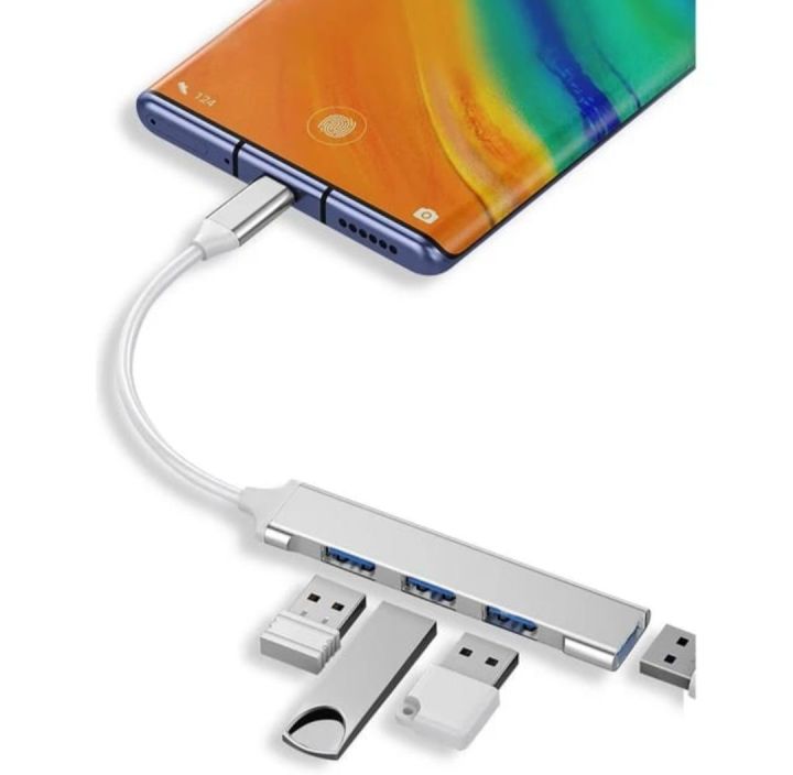 TypeC 3.1 to 4 Port USB C HUB USB 3.0 Multi Splitter Adapter OTG For Computer
